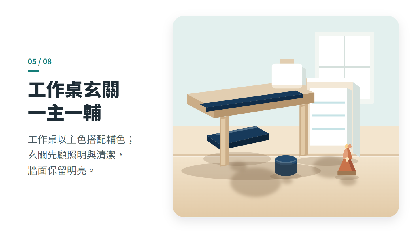 工作桌玄關 一主一輔