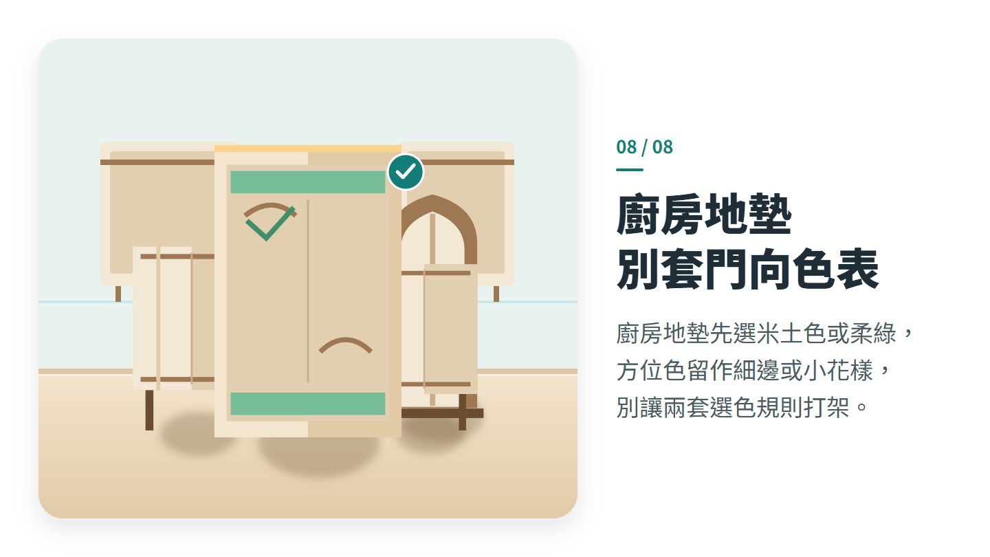 廚房地墊 別套門向色表