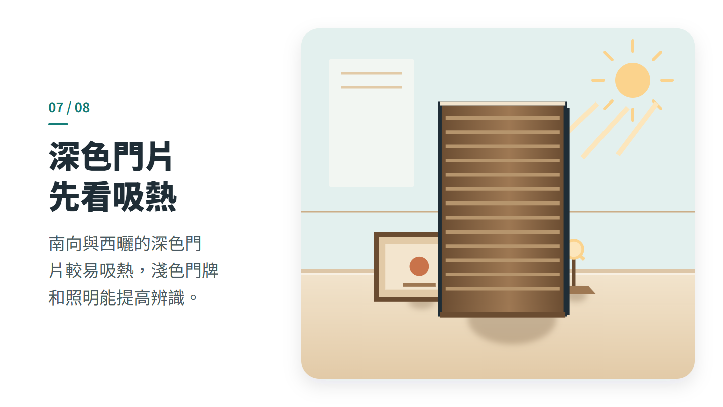 深色門片 先看吸熱