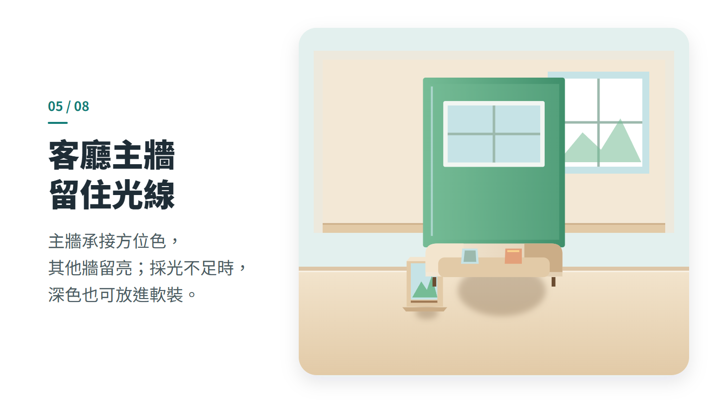 客廳主牆 留住光線