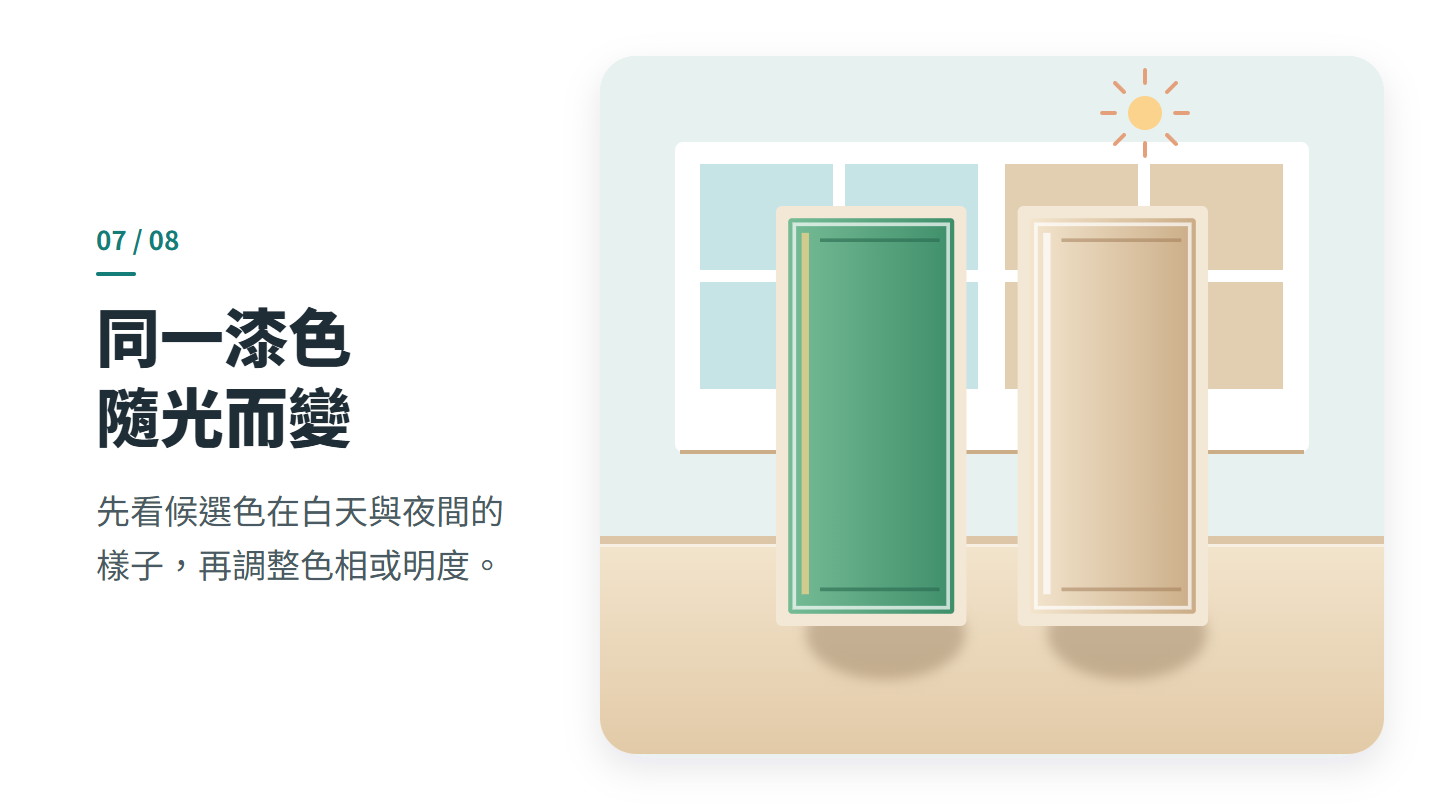 同一漆色 隨光而變