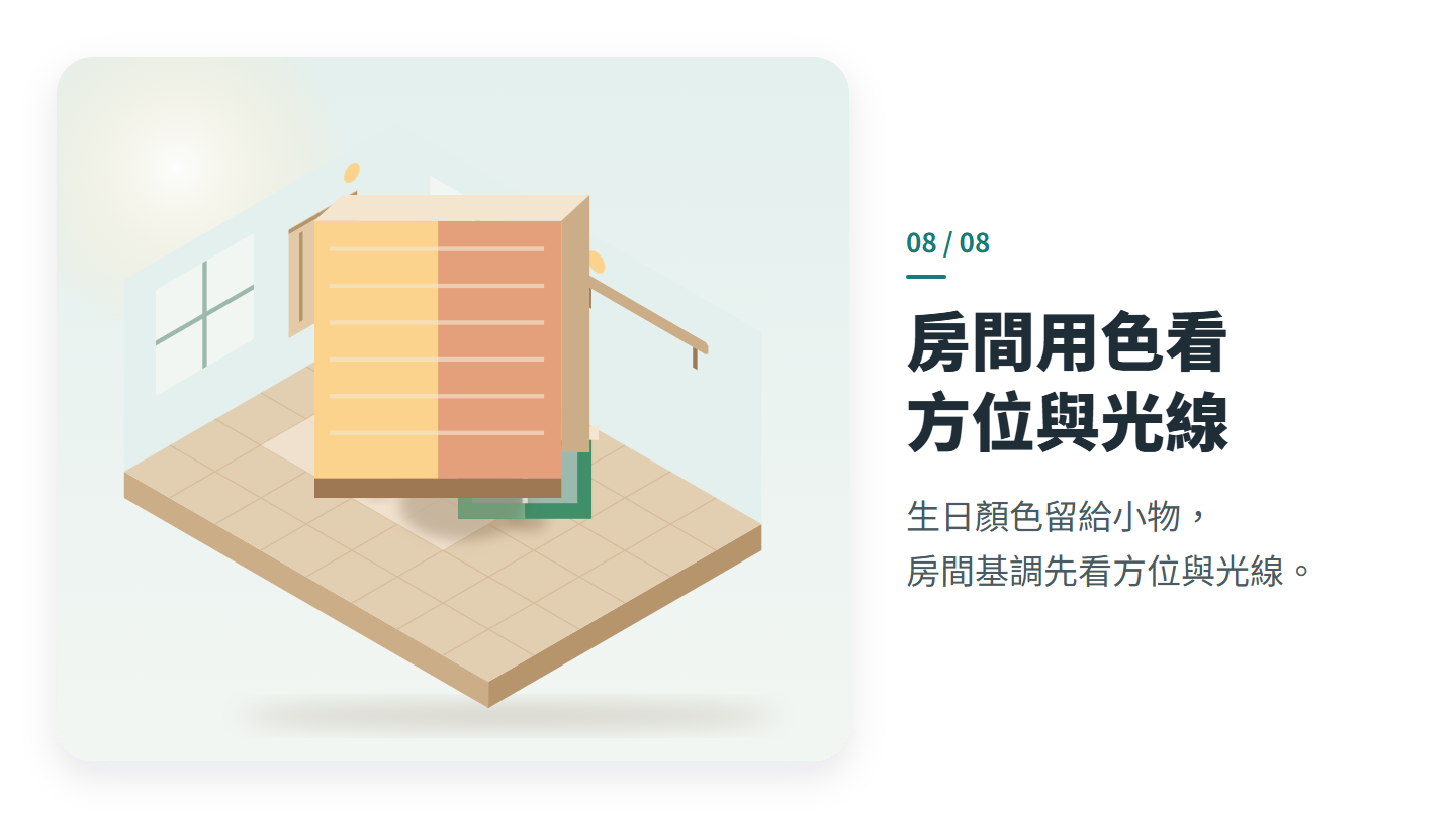 房間用色看 方位與光線