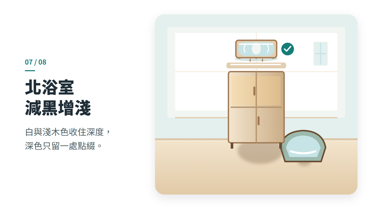 北浴室 減黑增淺