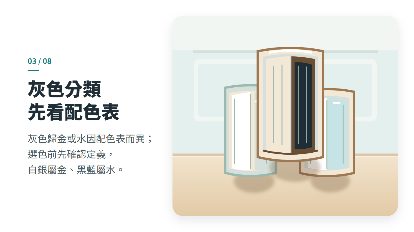 灰色分類 先看配色表