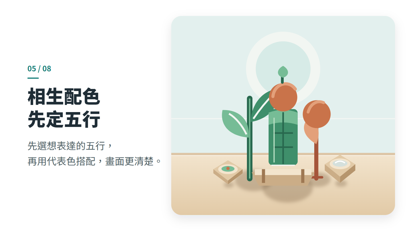 相生配色 先定五行