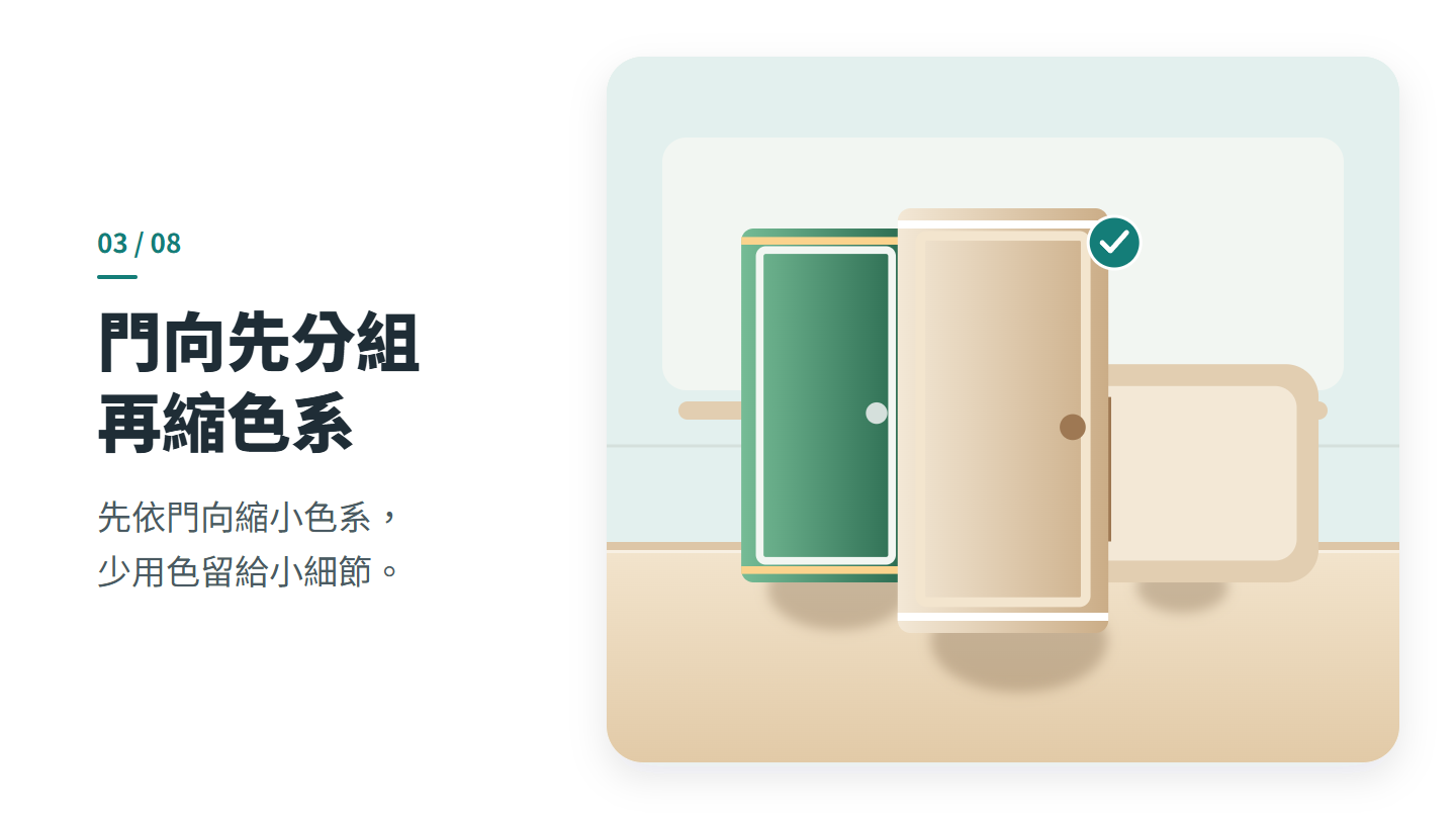 門向先分組 再縮色系