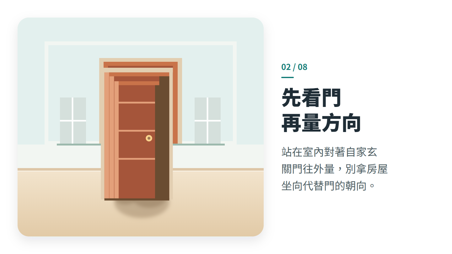 先看門 再量方向