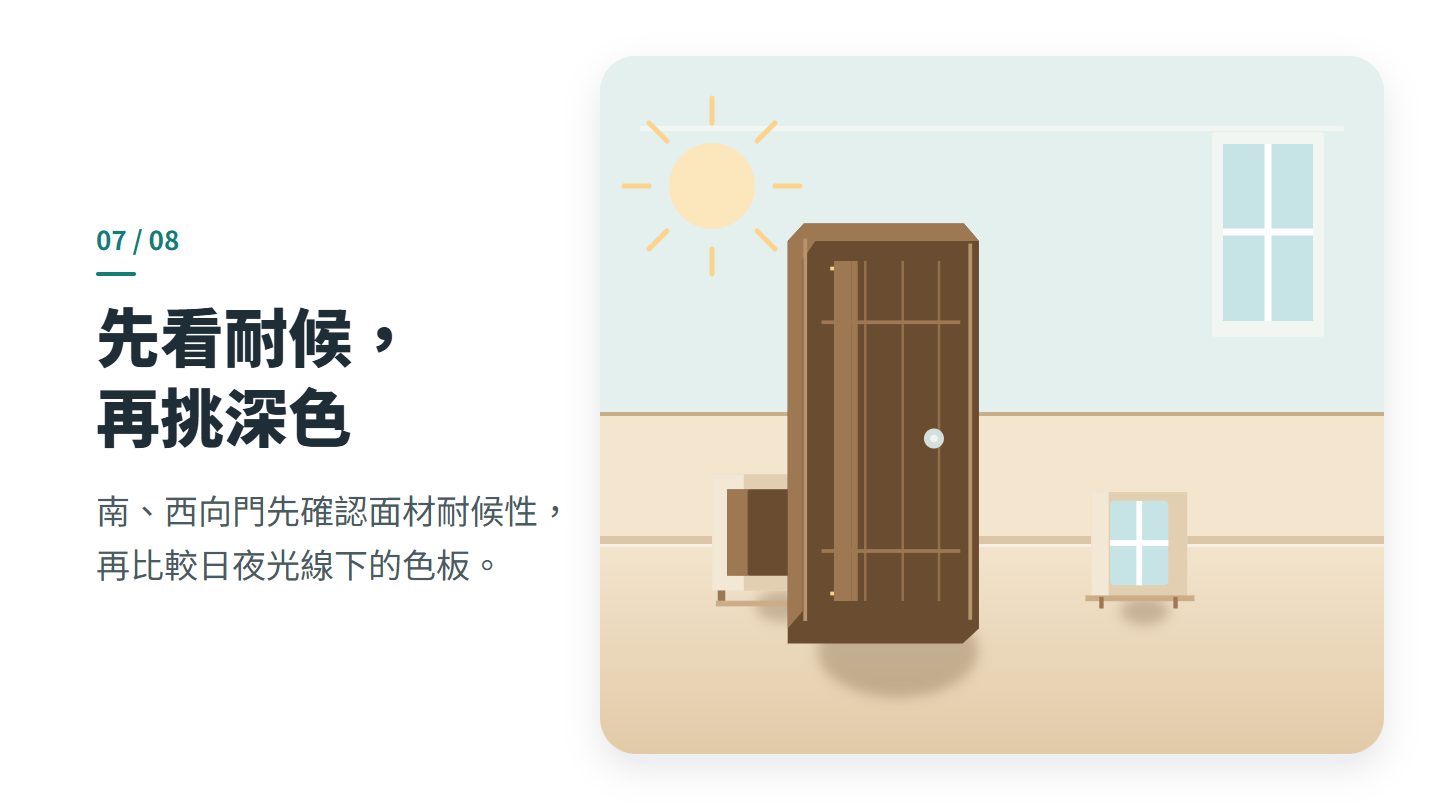 先看耐候， 再挑深色