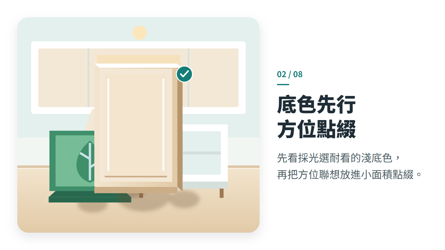 底色先行 方位點綴